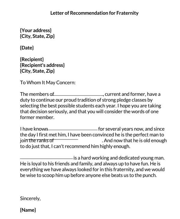 cover letter for business fraternity