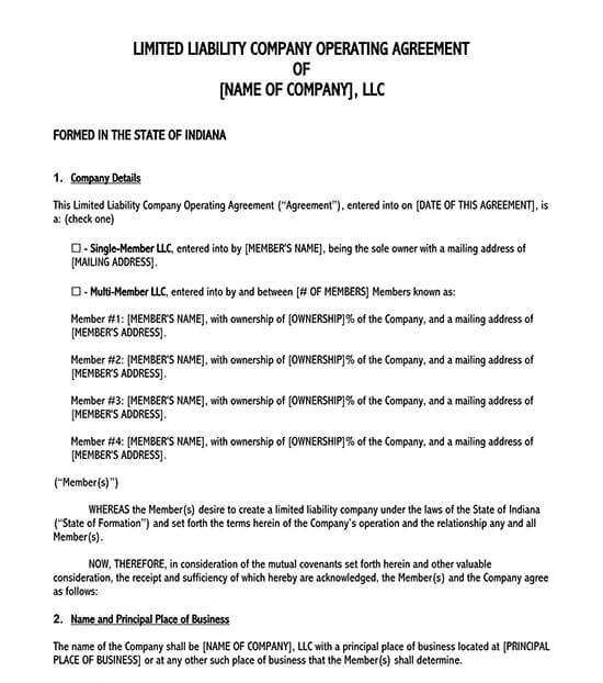 real estate llc operating agreement template 01