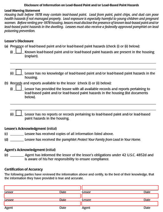 lead-based paint disclosure form pdf
