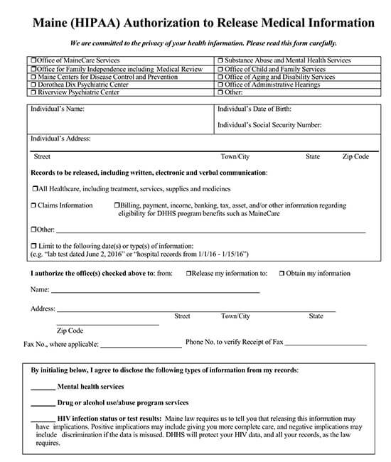 printable blank medical records release form 02