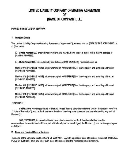 real estate llc operating agreement template 03