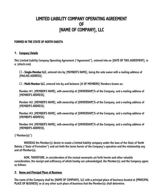 llc operating agreement template california 03