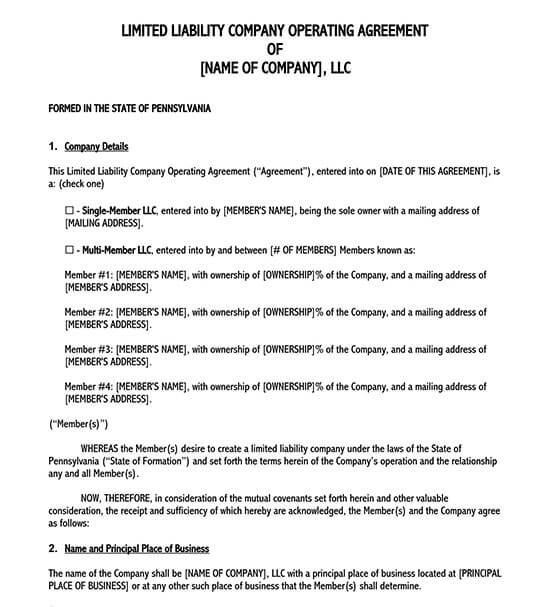 multi member llc operating agreement template 04