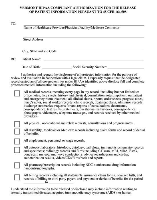 authorization to release medical records to third party 05