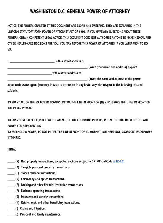 free blank printable medical power of attorney forms 05