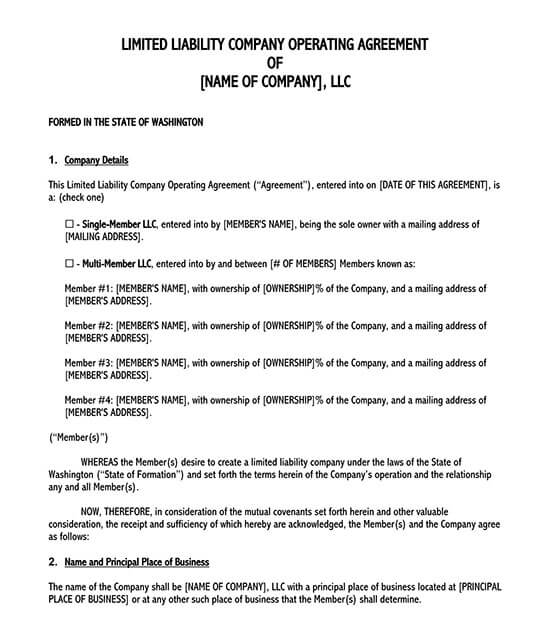 multi member llc operating agreement template 05