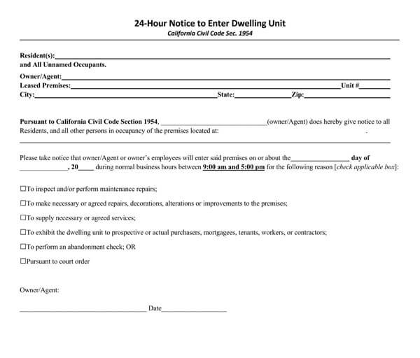 24-Hour-Notice-to-Enter-Dwelling-Unit-Form_