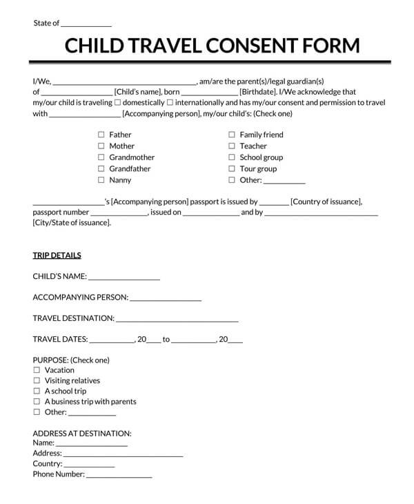 us passport service guide minor travel consent form