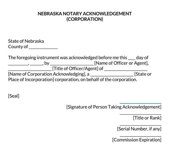 Nebraska-Corporation-Notary-Acknowledgement-Form