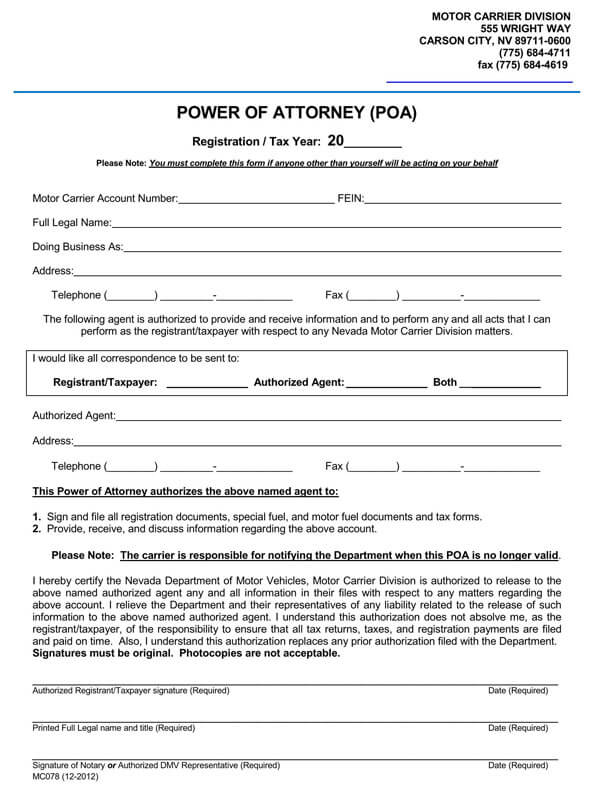Nevada-Vehicle-Power-of-Attorney-Form_
