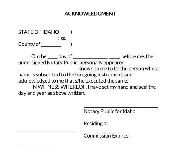 Notary Acknowledgement Template Tutore Org Master Of Documents Vrogue