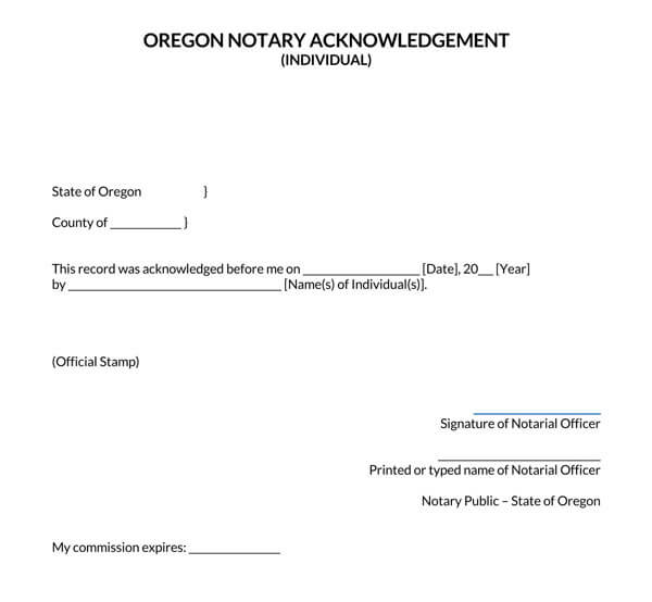 Oregon-Individual-Notary-Acknowledgement