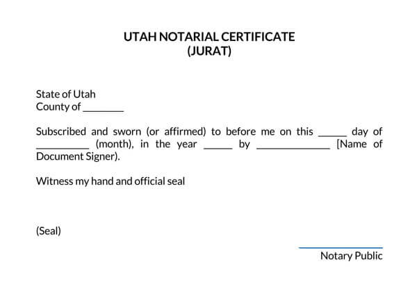 Utah-Notarial-Certificate-Template