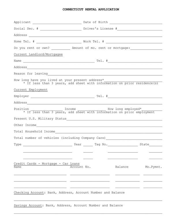 Connecticut-Rental-Application-Form