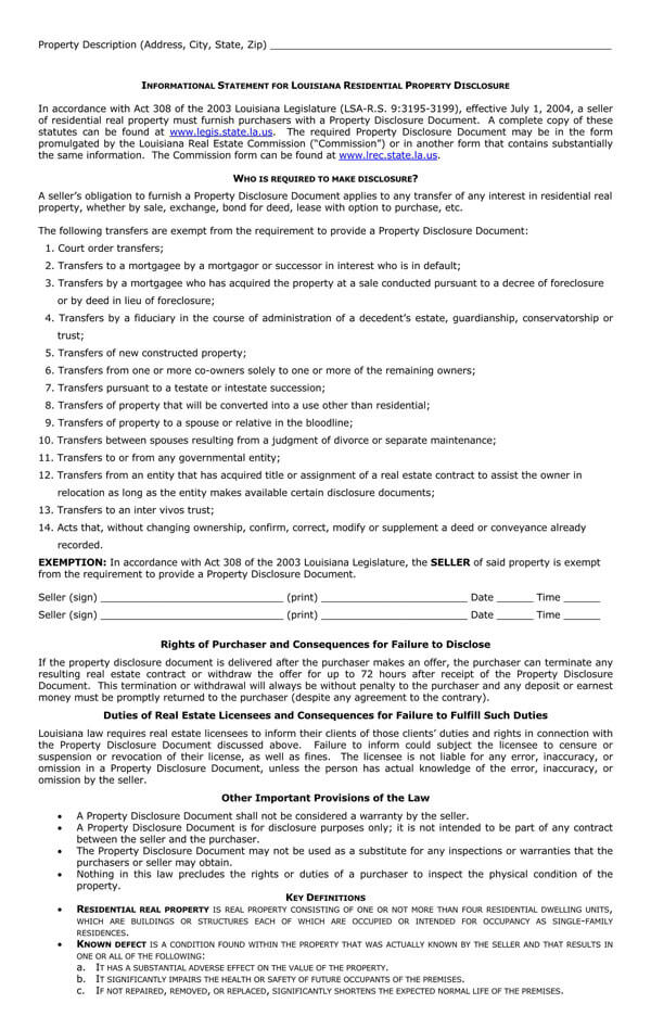 Louisiana-Residential-Property-Disclosure-Form