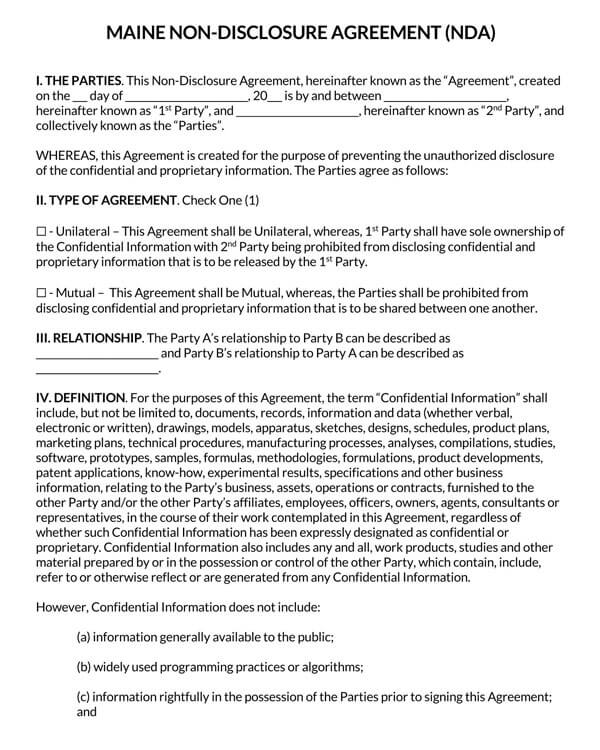 Maine-Non-Disclosure-Agreement-Template_