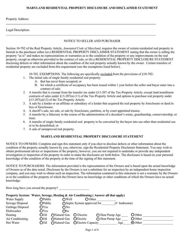 Maryland-Residential-Property-Disclosure-and-Disclaimer-Form