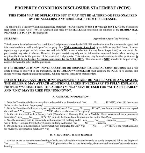 Mississippi-Property-Condition-Disclosure-Statement