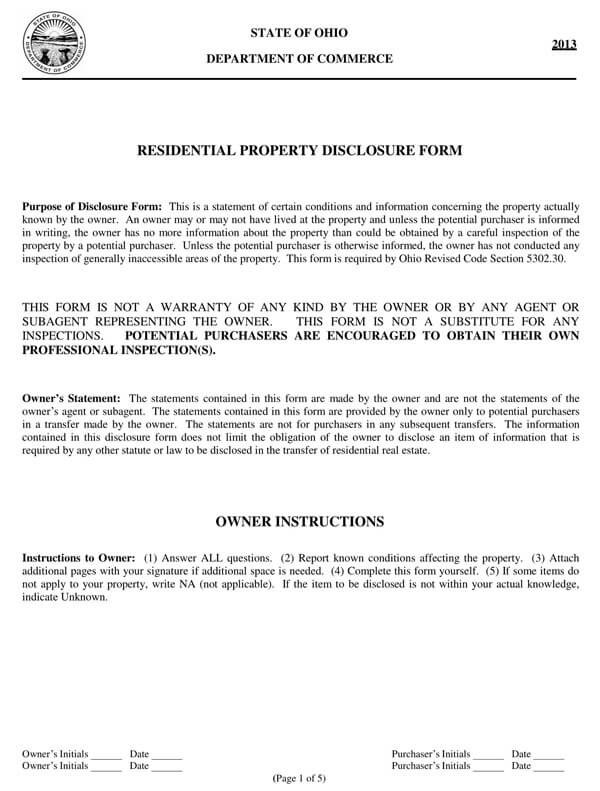 Ohio-Residential-Property-Disclosure-Form