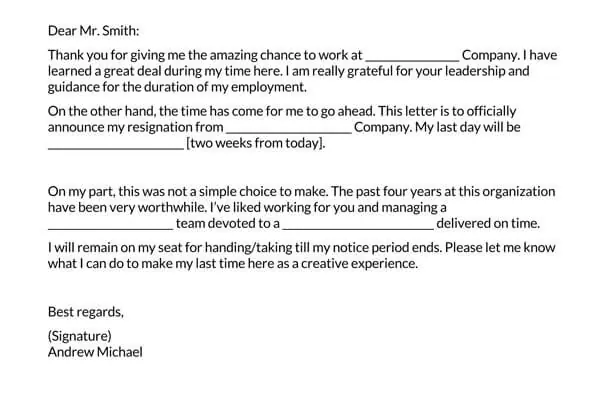 15 Best Professional Resignation Letter Examples With Tips