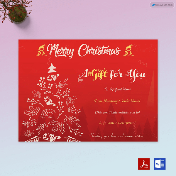 Christmas Certificate 2021 Colourful - Red