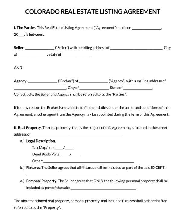 Colorado-Real-Estate-Listing-Agreement