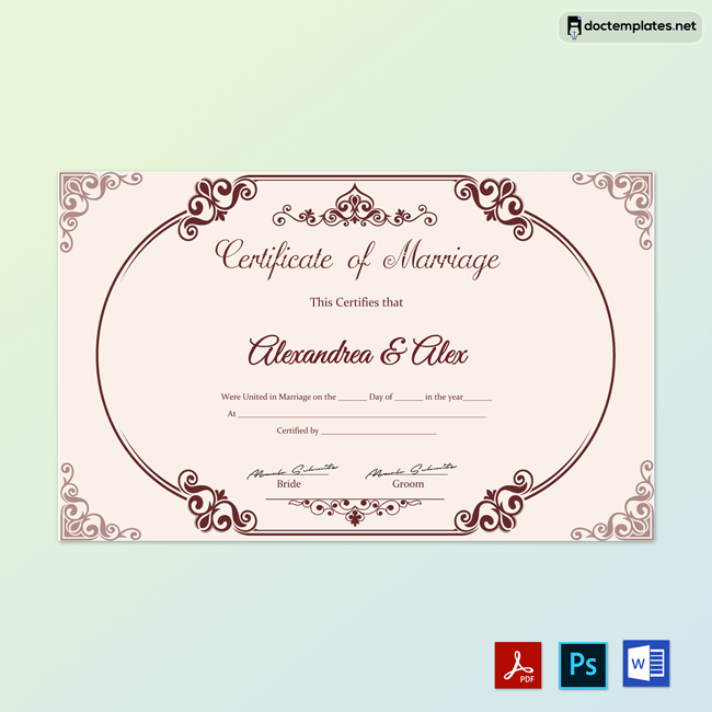 Free Download Marriage Certificate Template