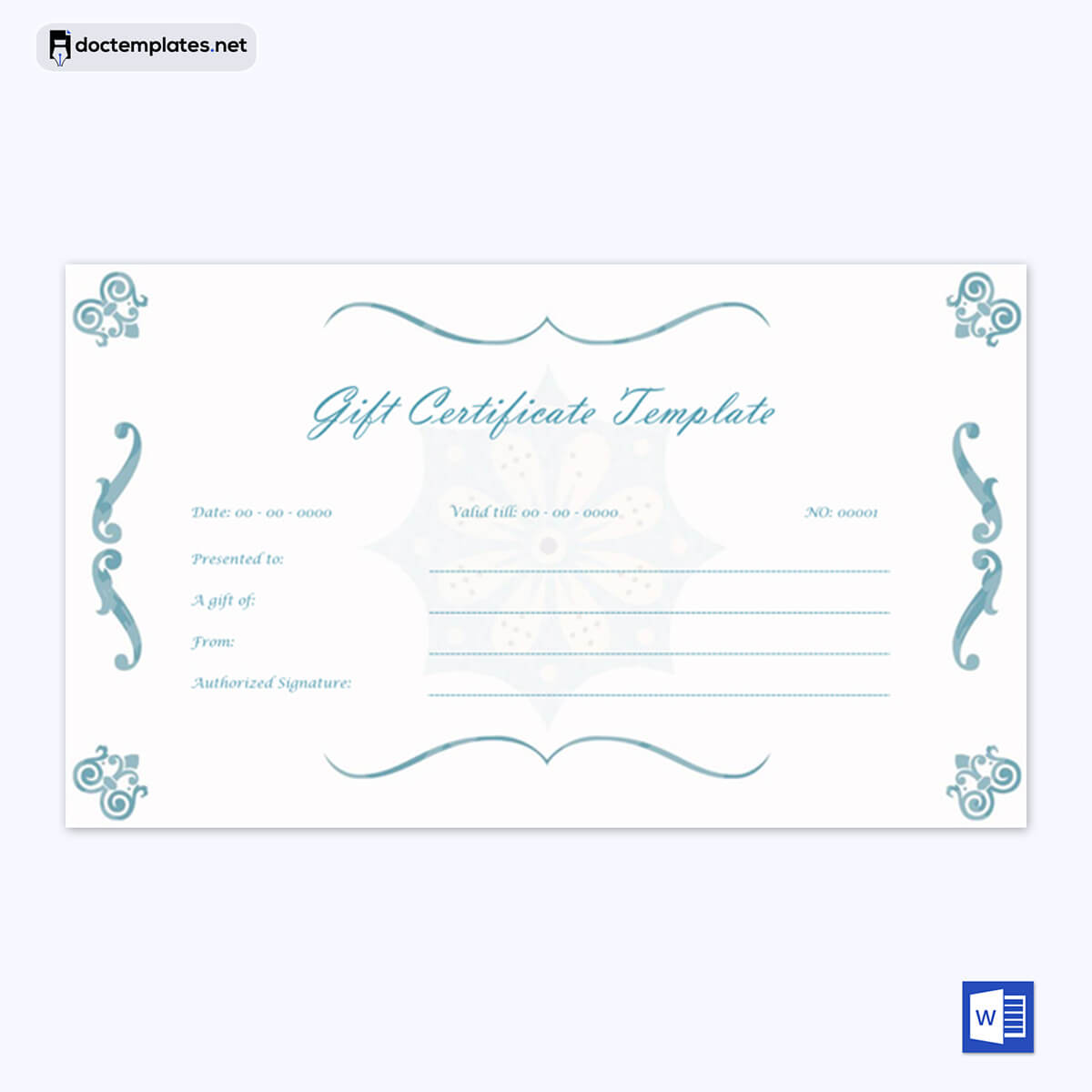 Gift Certificate 02 BLU Preview Gift Certificate Template