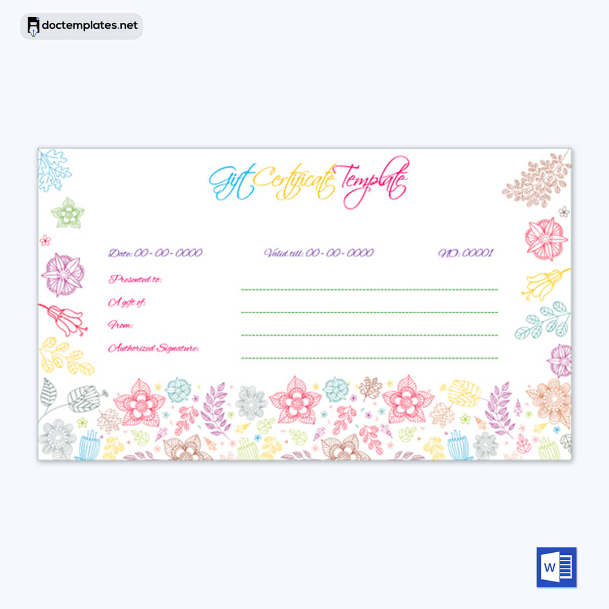 Gift Certificate Template Word Format