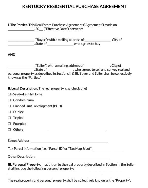 Kentucky-Residential-Real-Estate-Purchase-Agreement
