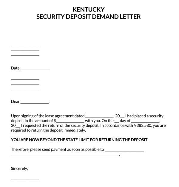 Kentucky-Security-Deposit-Demand-Letter