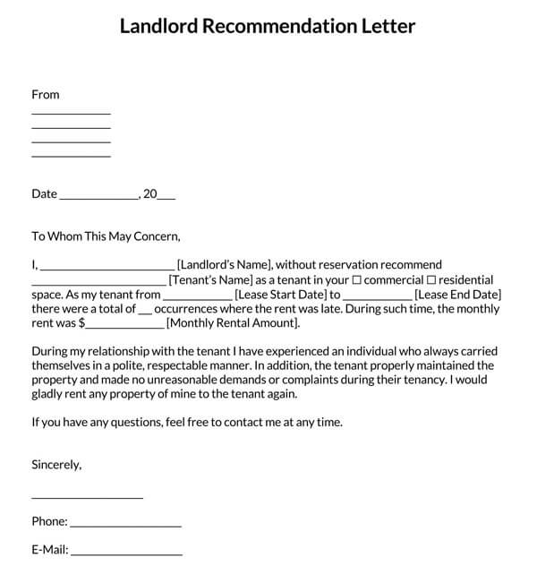 Landowner Recommendation Letter Sample 04