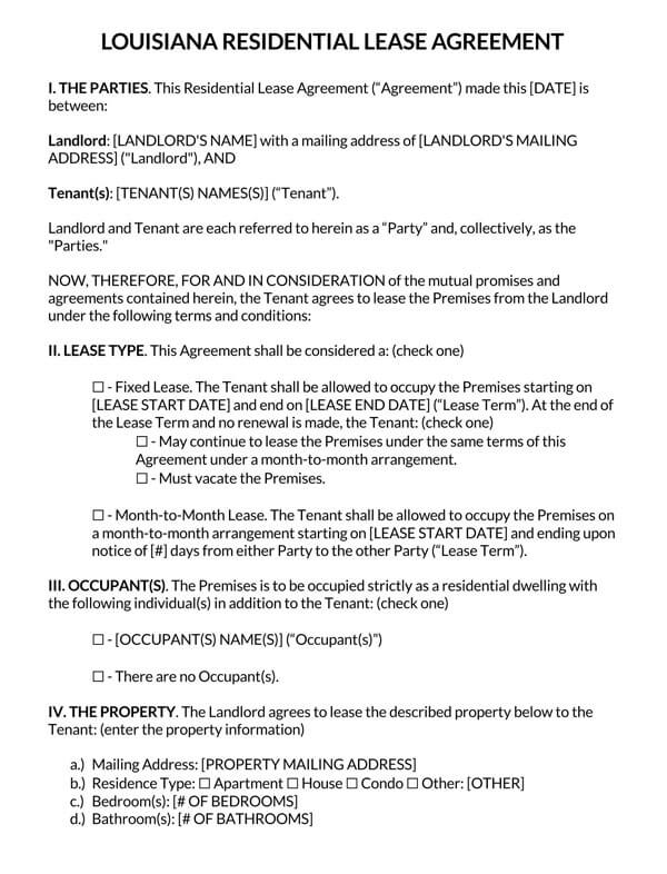 Louisiana-Standard-Residential-Lease-Agreement-Template