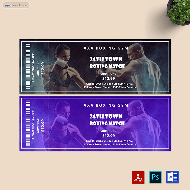 Boxing Ticket Template