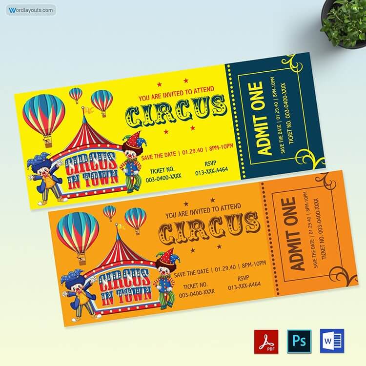 Circus Birthday Event Ticket