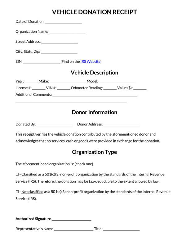 Vehicle-Donation-Receipt-Template