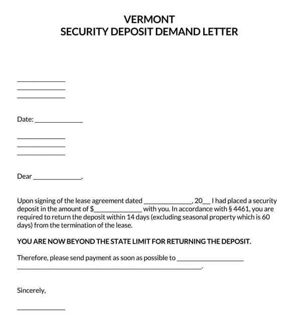 Vermont-Security-Deposit-Demand-Letter