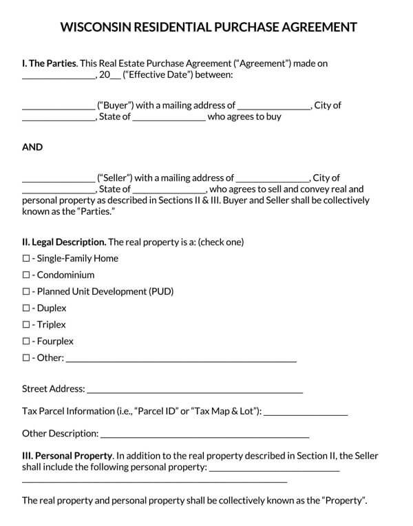 Wisconsin-Residential-Real-Estate-Purchase--Agreement