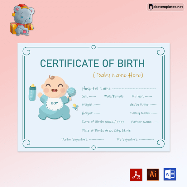 Printable Baby Birth Certificate