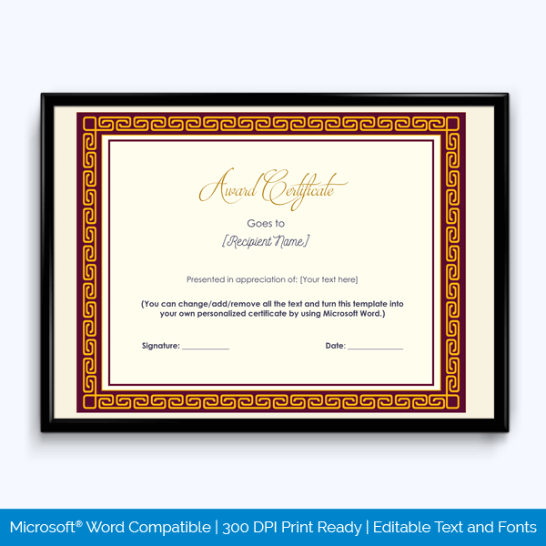 Award Certificate