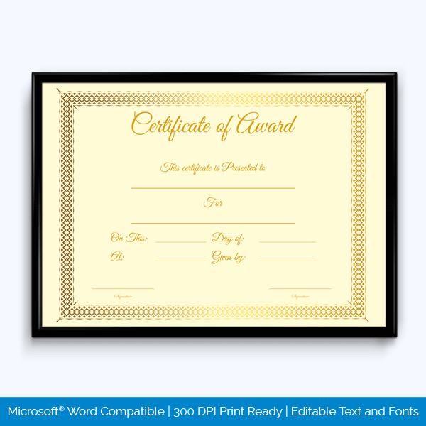 Recognition Award Certificate