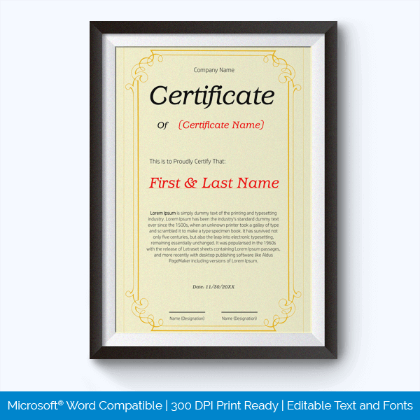40+ Free Printable Award Certificate Templates (Word | PDF)