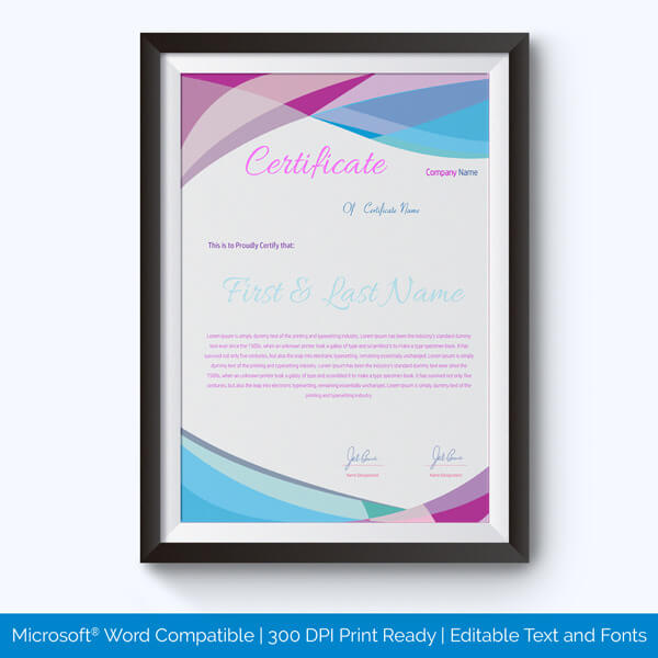 Editable Merit Award Certificate