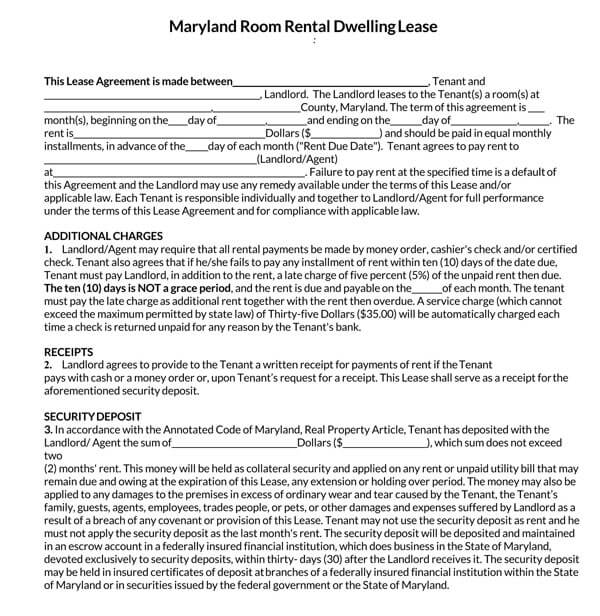 Maryland-Room-Rental-Agreement-Form