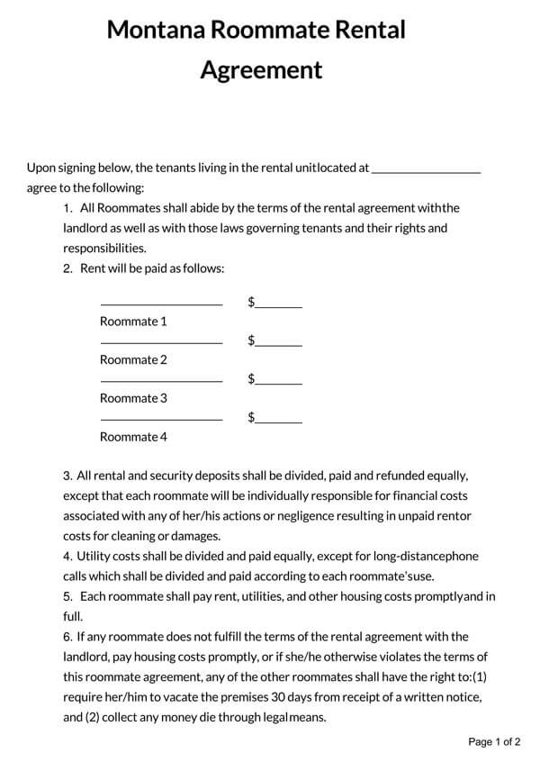 Montana-Roommate-Rental-Agreement_