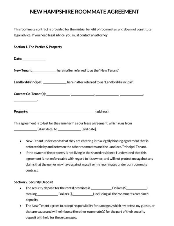 New-Hampshire-Roommate-Rental-Agreement-Form_