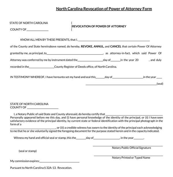North-Carolina-Revocation-Power-of-Attorney-Form_
