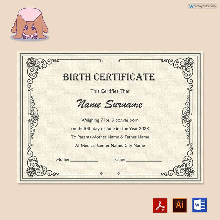 Formal Birth Certificate Sample