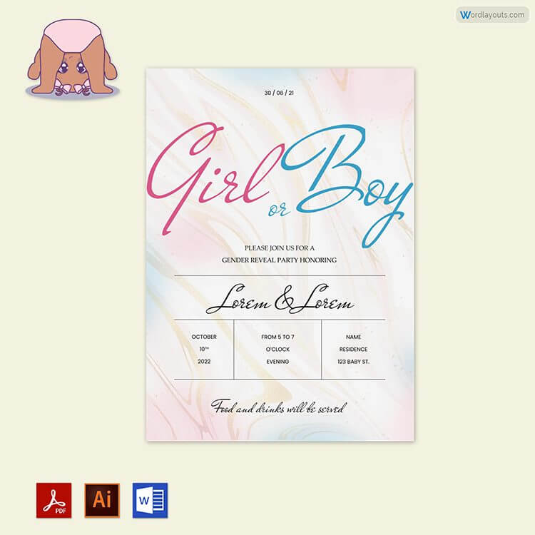 Preview 01 2 Gender Reveal Party Invitation