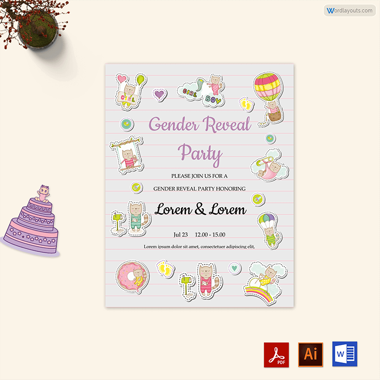 Free Gender Reveal Party Invitation